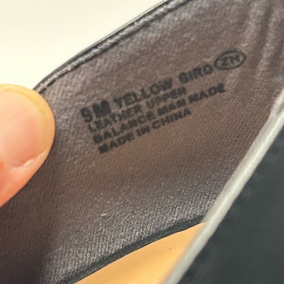 Aerosols Open Toe Slip On Leather Black Block Heel Size 9 - Picture 7 of 12